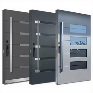 Luxury Villa Entrance Security Doors Aluminium Metal Modern Pivot Entry Doors