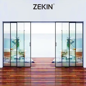 Commercial Exterior Patio Stacking Balcony Silm Narrow Frame Aluminum Sliding Doors