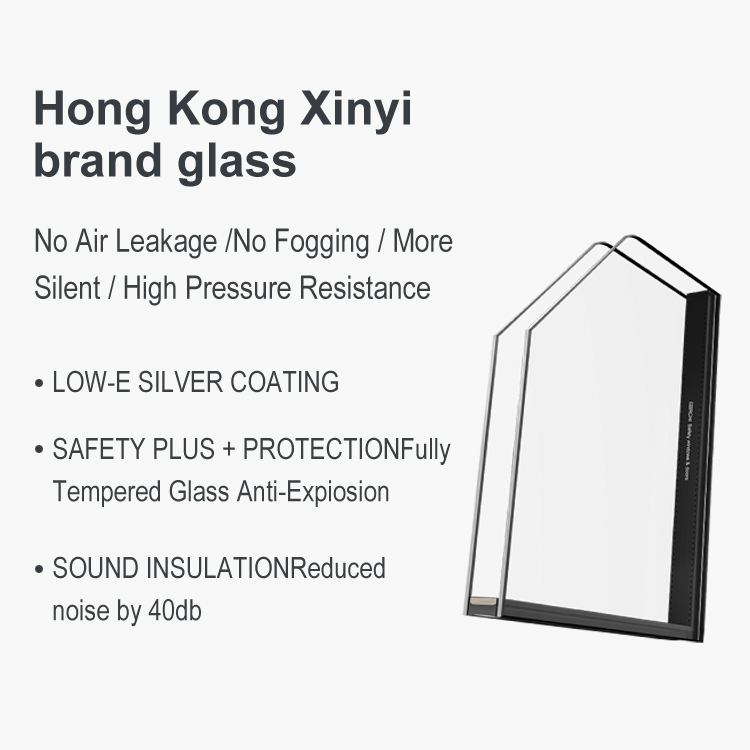 DERCHI AS2047 NFRC Simple Design Hurricane Impact Window Soundproof Double Glass Energy Efficient Aluminium Sliding Windows