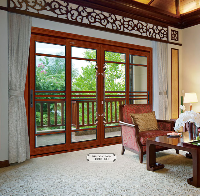 Exterior Modern Aluminum Clad Wood Composited Sliding Door