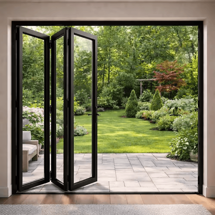 Cheap Thermal Insulated Anti rust Aluminum Folding Door for Holiday Cottage, Office Lounge, Coffee Shop