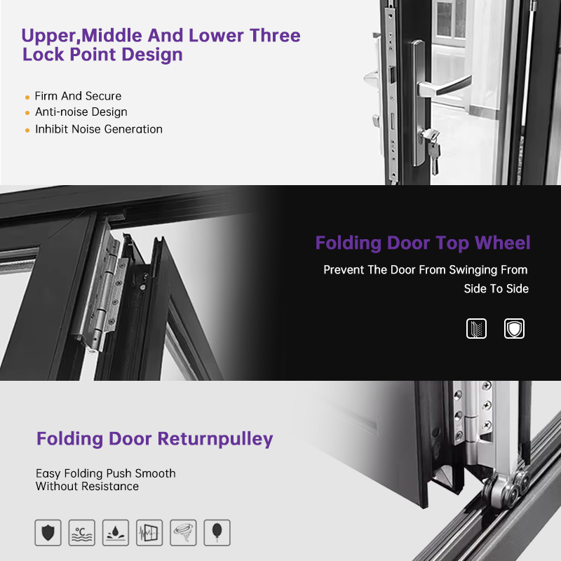EOKO Hurricane Proof Corrosion Resistant Double Glazed Scenic Coastal Sea View Villa Aluminum Bifold Door