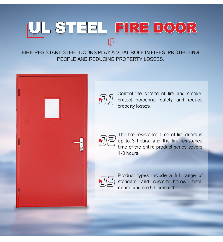 Modern Aluminum Glass Fireproof Double Entry Door Exit Design Finished for Hotel Commercial Warehouse School Interior Use