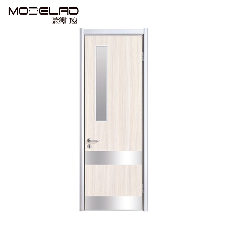 Aluminum Clad Solid Wood Composite Observation Door with Large Safety Glass Vision Panel Nurse Station Operating Room Door