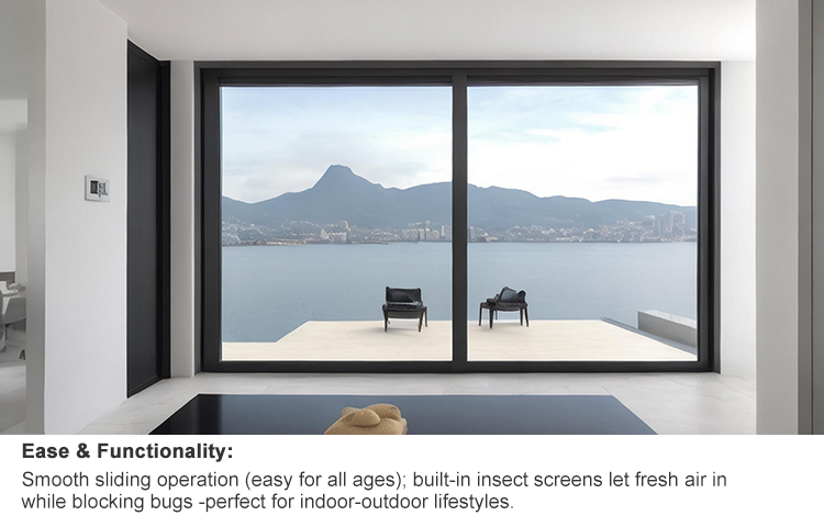 Thermal Break Modern Horizontal Aluminium Windows and Doors with 2.0mm Frame Multi Panel Folding for Kitchen Villa Patio Shop