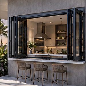 Soundproof Aluminum Glass Bi-fold Balcony Door System