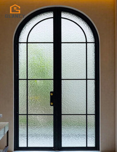 Black Aluminum Interior French Arch Door Living Room