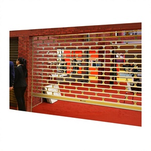 Customized Aluminum Alloy Hollow Postmodern Design Crystal Door Electric Rolling Shutter Door