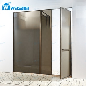 SGCC Certified Bronze Laminated Glass Pivot Door