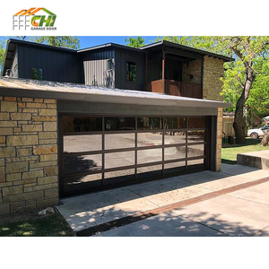 CHI Custom Size Residential Black Glass Aluminum Sectional Garage Door