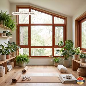 HUACAI Luxury Aluminum Wood Casement Window German Noto