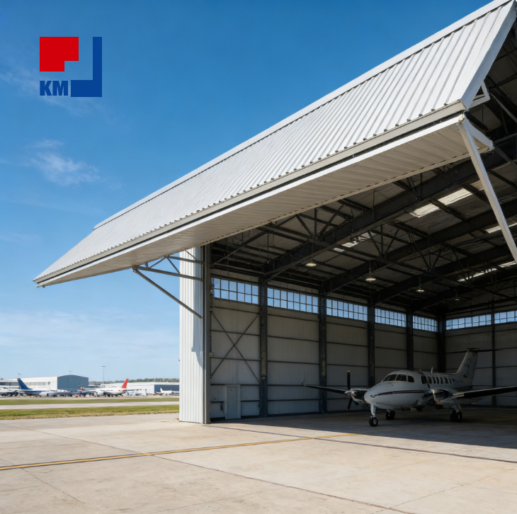 Automatic Heavy Duty Industrial Aircraft Hangar Door Customized Steel Sliding Folding Airplane Doors for Airport Warehouse
