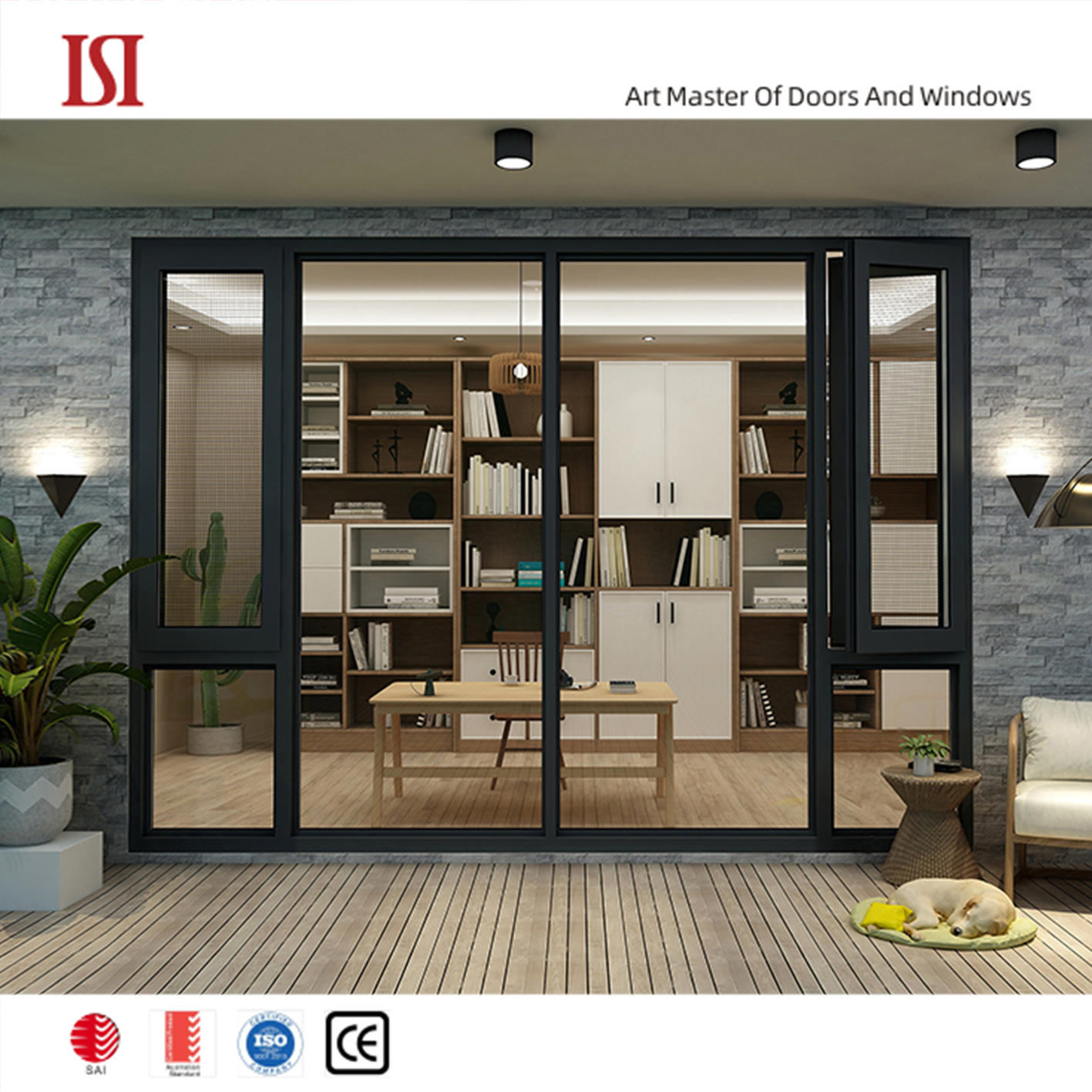 Top Brand Level 8 Thermal Insulation Casement Windows Modern Design with Louver Curtain Optional Intelligent APP System Control