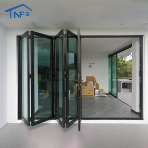Modern Aluminum Bi-Fold Frameless Glass Doors