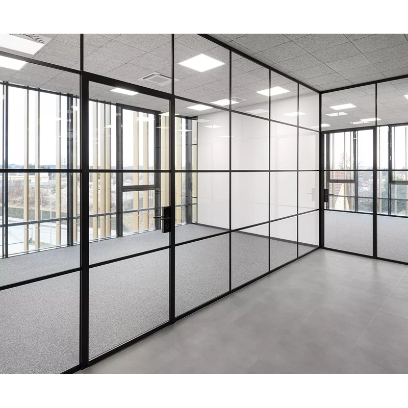 Latest Design Aluminum Frame Office Glass Wall Partition Vertical Framing Room Dividing Glass Wall