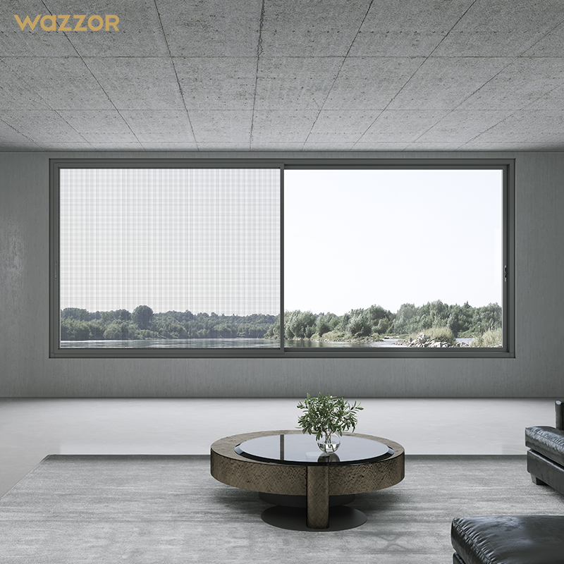 Wazzor Customized High Quality American Style Aluminium Alloy Frame Residential Double Tempered Glass Sliding Windows
