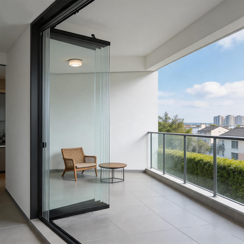 Commercial Project Sliding Bifold Door Large Full Open Glass Partition Accordion Door Apartment Villa Balcony Patio Folding Door