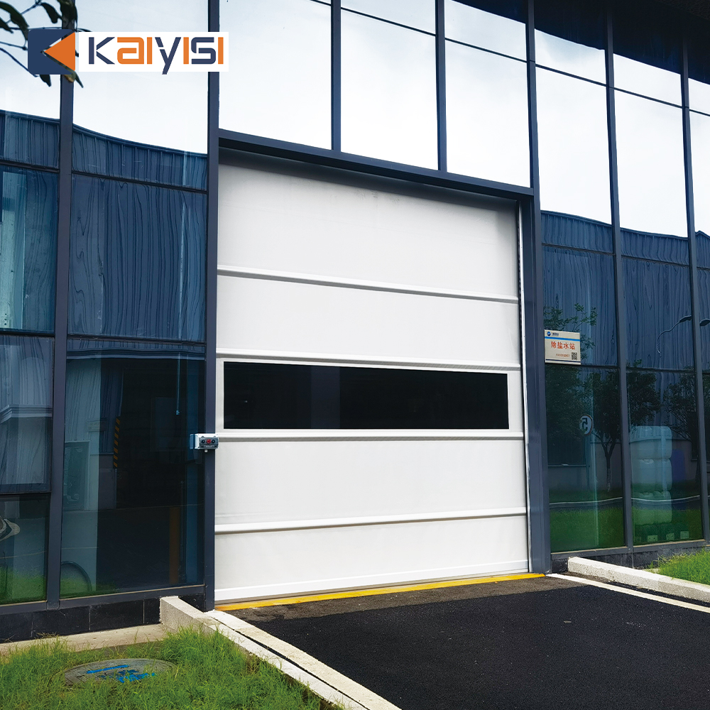 Windproof Insulated Industrial High Speed Roll up Door PVC Automatic Rapid Fast Rolling Shutter with Steel Wind-proof Bar