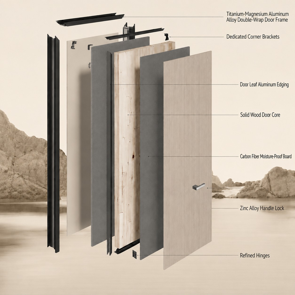 Custom Aluminum Clad Wood Doors Waterproof Fireproof and Soundproof with Composite Panel for Showroom Restaurant and Home