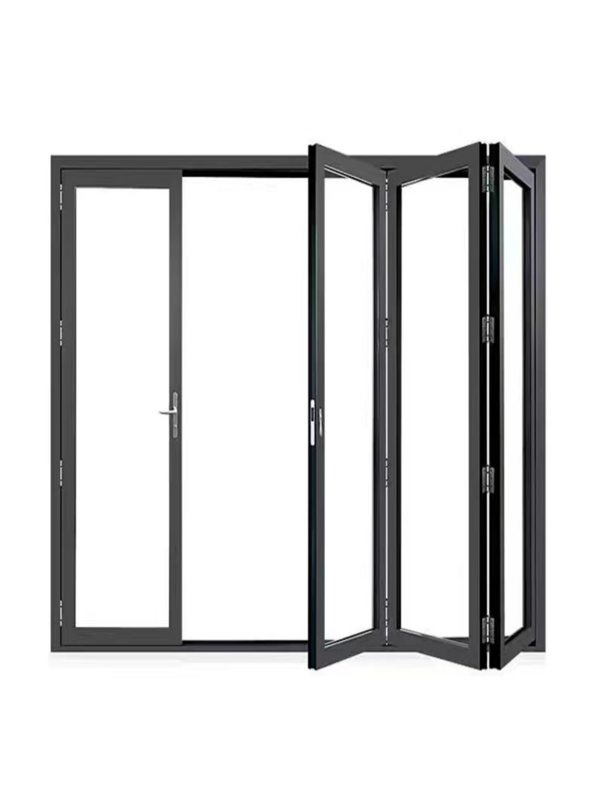 OUTUS Modern Aluminum Alloy Folding Door System Soundproof Sliding Bifold Doors for Living Room Bedroom Kitchen Partition