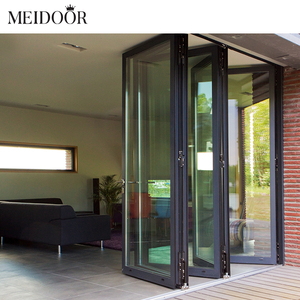 Exterior Front 4 Panel Double Glazed Patio Aluminium Sliding Doors Japanese Bifold