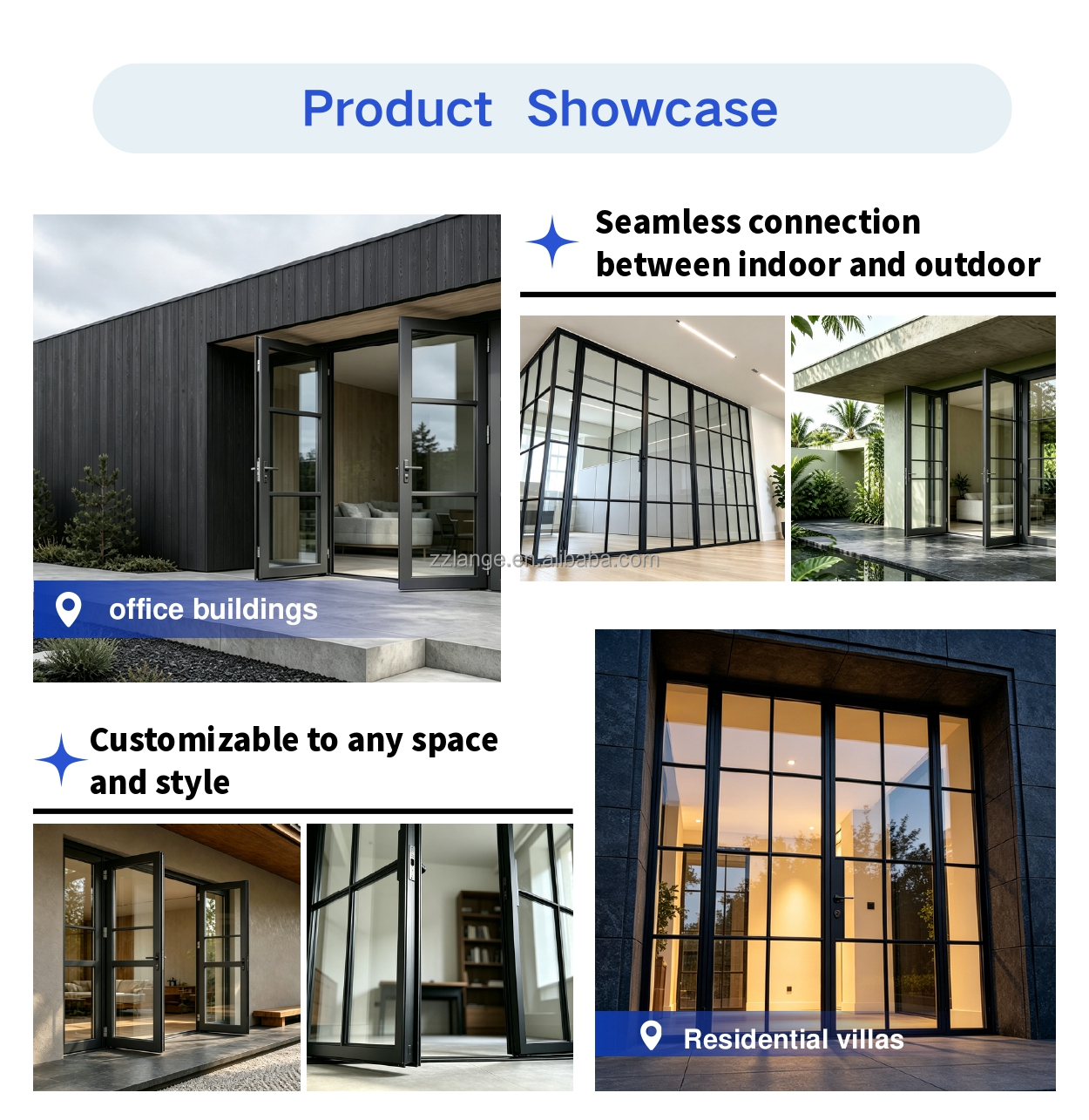 French Grid Door Showcase