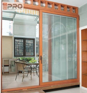 Aluminum Glass Black Wardrobe Wood Wooden Sliding Door Design