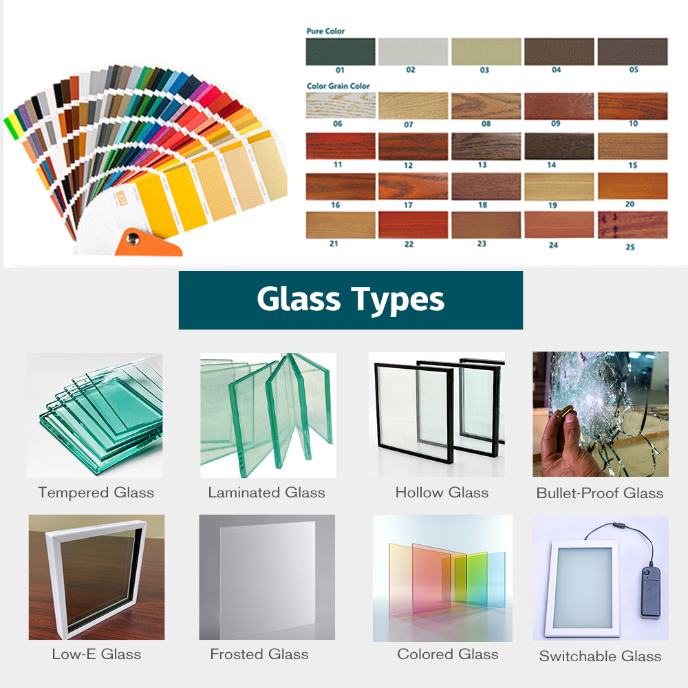 Customized Aluminium Veranda Sliding Door Double Tempered Glass Windows and Doors with Rail Sliding Door for Sale