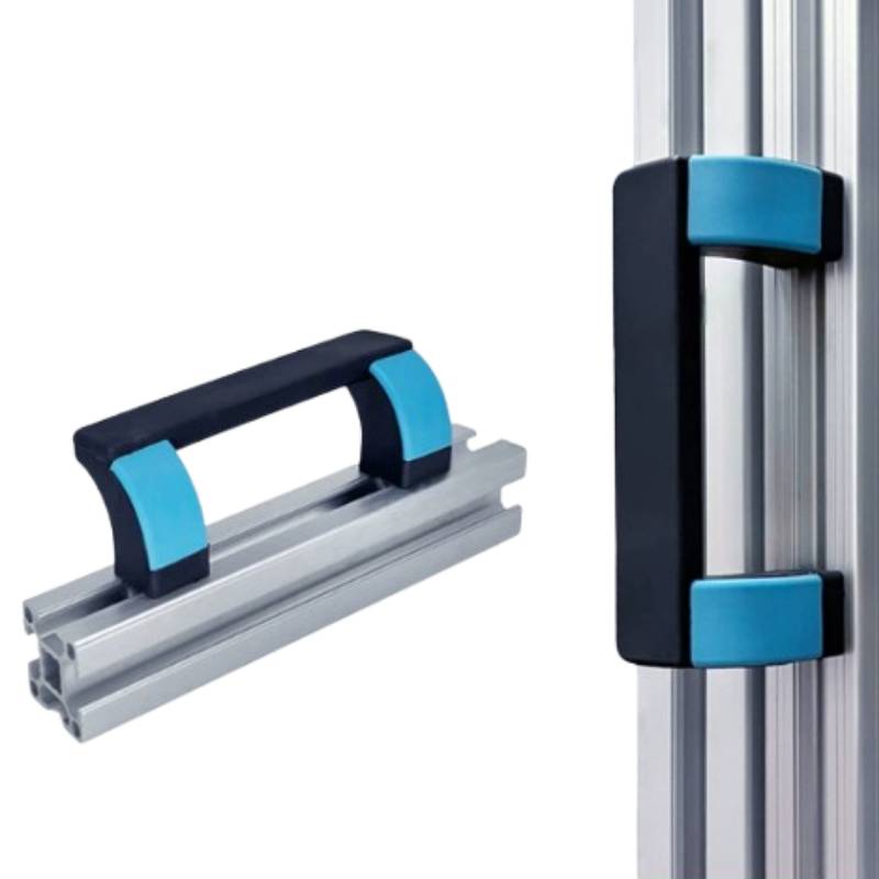 90mm Black Reinforced Handle Aluminum Extrusion Profile T Slot Door Handle Industrial U Shape Bakelite Oval Cabinet Handle