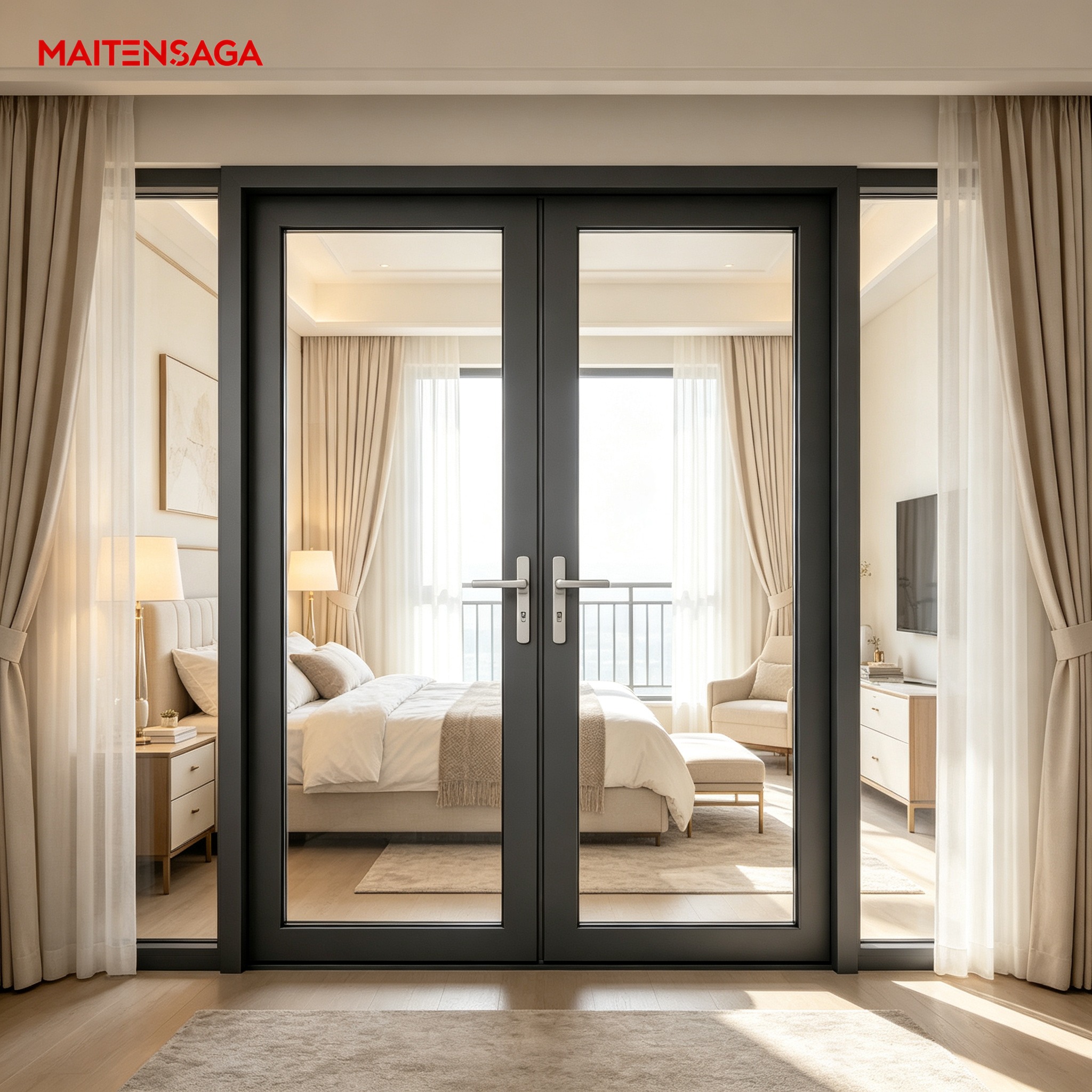Aluminum Casement Window and Door System Custom Thermal Break Design for Villa and Residential Projects