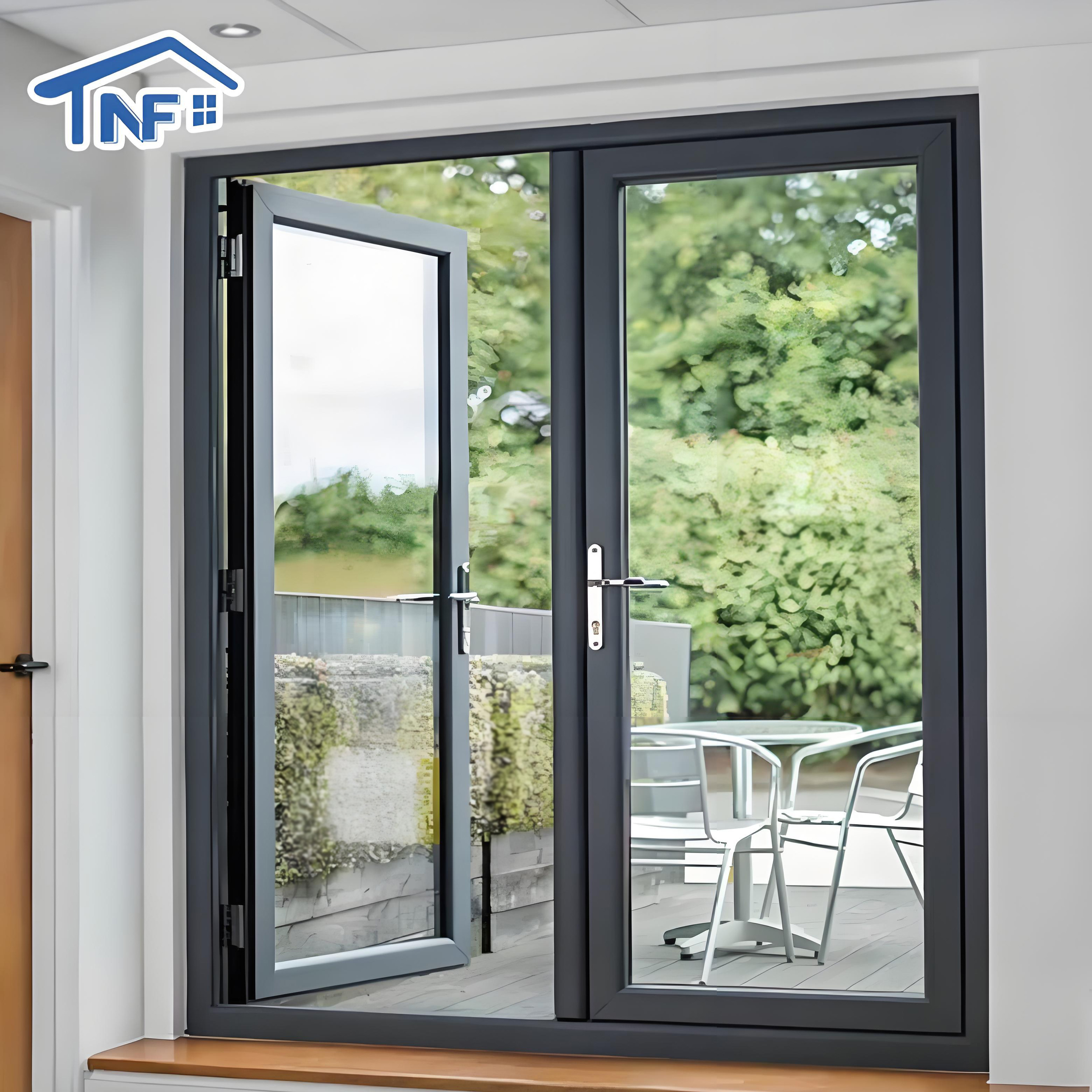 Customized Casement Glass Aluminum Door Villa Exterior Patio Swing Doors French Door