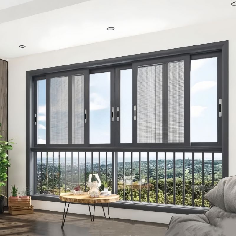 Customized Hurricane Proof Sliding Sash Windows Double&amp;Triple Glazed Balcony Sliding Window Design Modern Aluminum Window