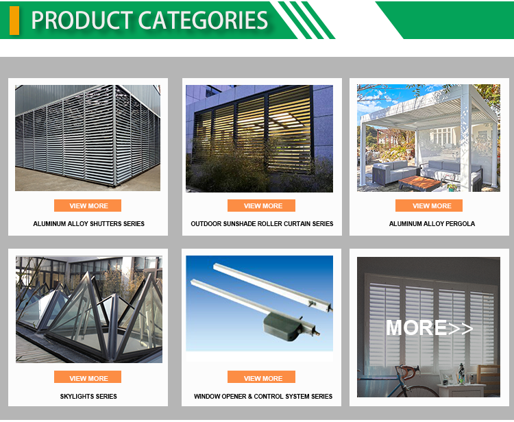 Automatic Aluminum Window Exterior Shutters Louvres Frame System Modern Design ISO9001 Certified Outdoor Use Customizable Size