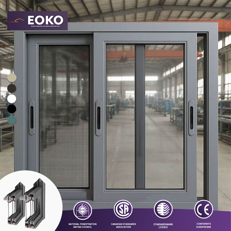 EOKO AS 1288 Thermal Break Aluminum Sliding Window Tropical Regions Double Glazed Heavy Duty Sliding Window For Builder Project