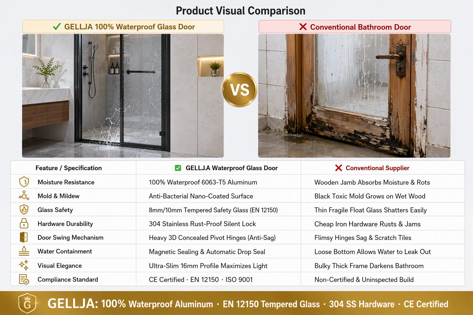 Modern French Design Narrow Frame Aluminum Glass Vertical Hinged Door for Interior Kitchen Bedroom Exterior Patio Bathroom