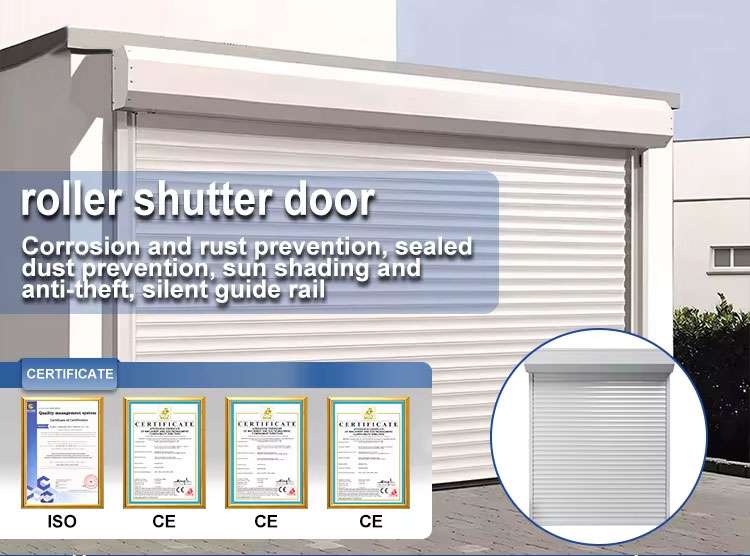 Aluminum Roll up Shutter Gate Remote Control Exterior Automatic Roller Shutter Door  for Villas and Workshops