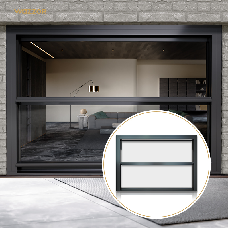 Wazzor Lift up Window Balcony Slide up Down Intelligent Electric Vertical Glass Aluminum Lift Windows Automatic Window