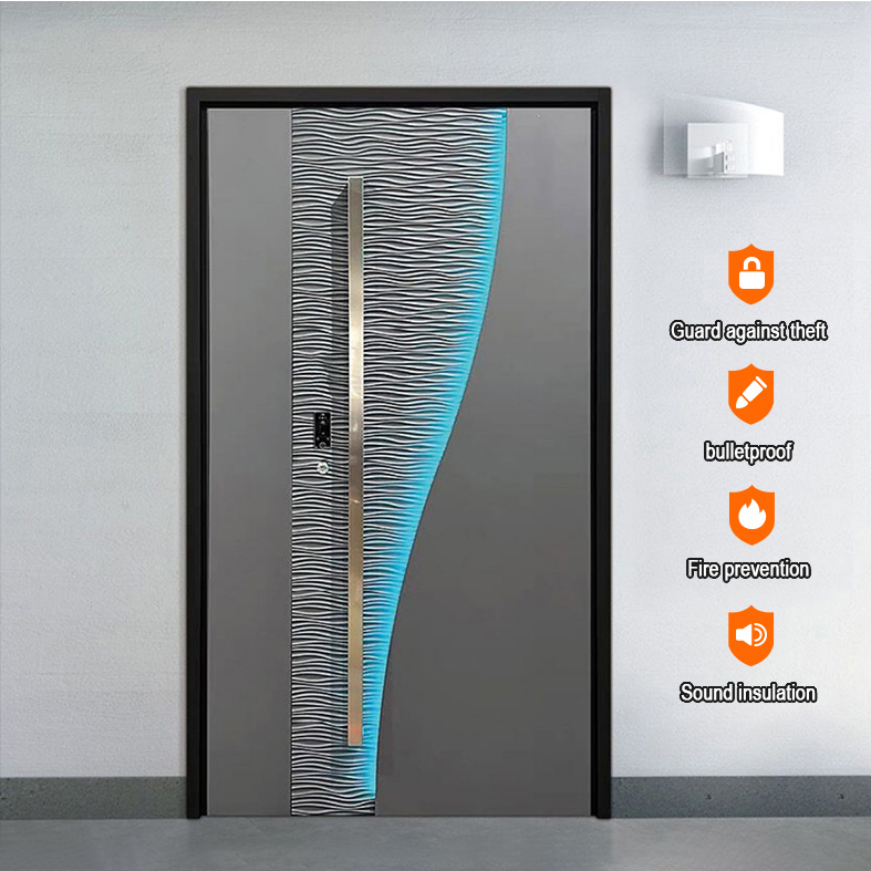 High-quality, Factory-direct, Stylish, Precision-carved Aluminum Plate Steel Exterior Entrance Door for Houses