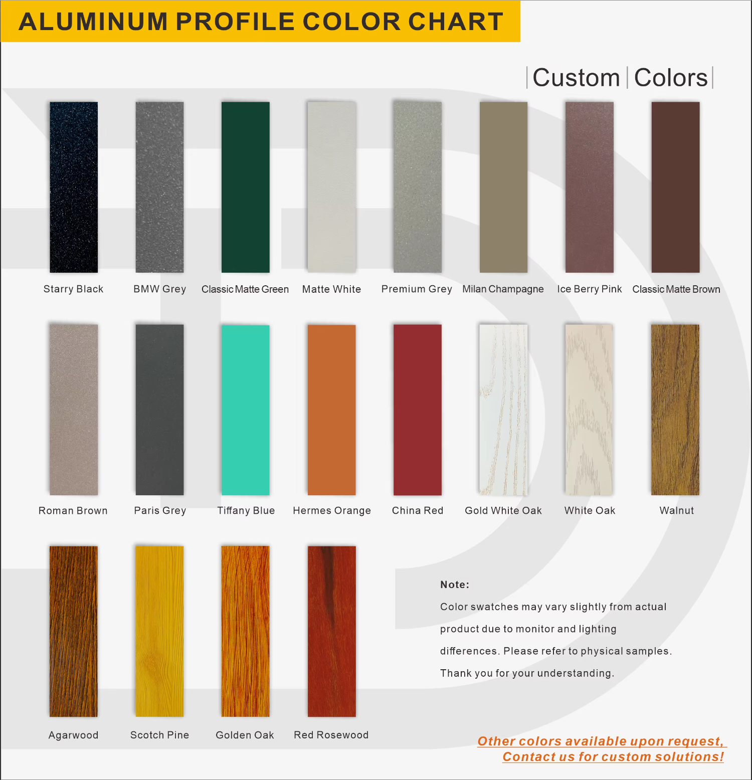 Color Finish Options