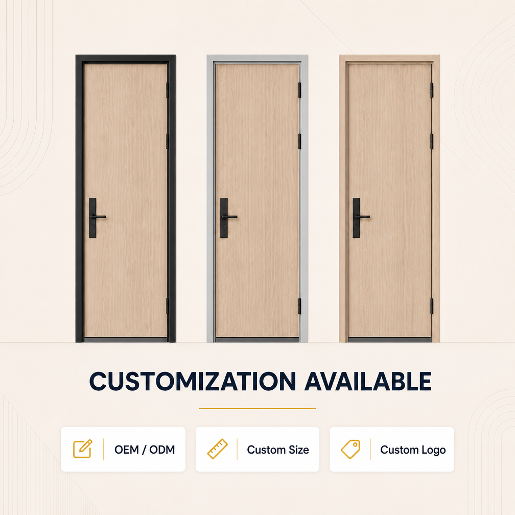 Direct Manufacturer Aluminum Clad Wood Doors Durable with Solid Core Panel for Real Estate Modern House and Apartment