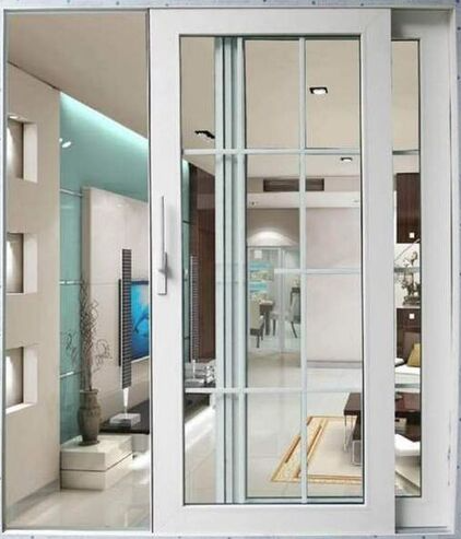 Sliding Aluminum Frame Door with Half Glass Design Single Swing Aluminum Doors for Bathroom and Kitchen
