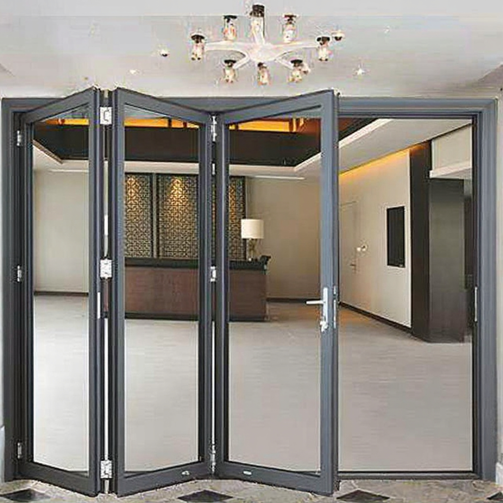 Foldable Transparent Partition Sliding Door Waterproof Kitchen Living Room Bedroom Bathroom Entry Hotel Indoor Divider Aluminum
