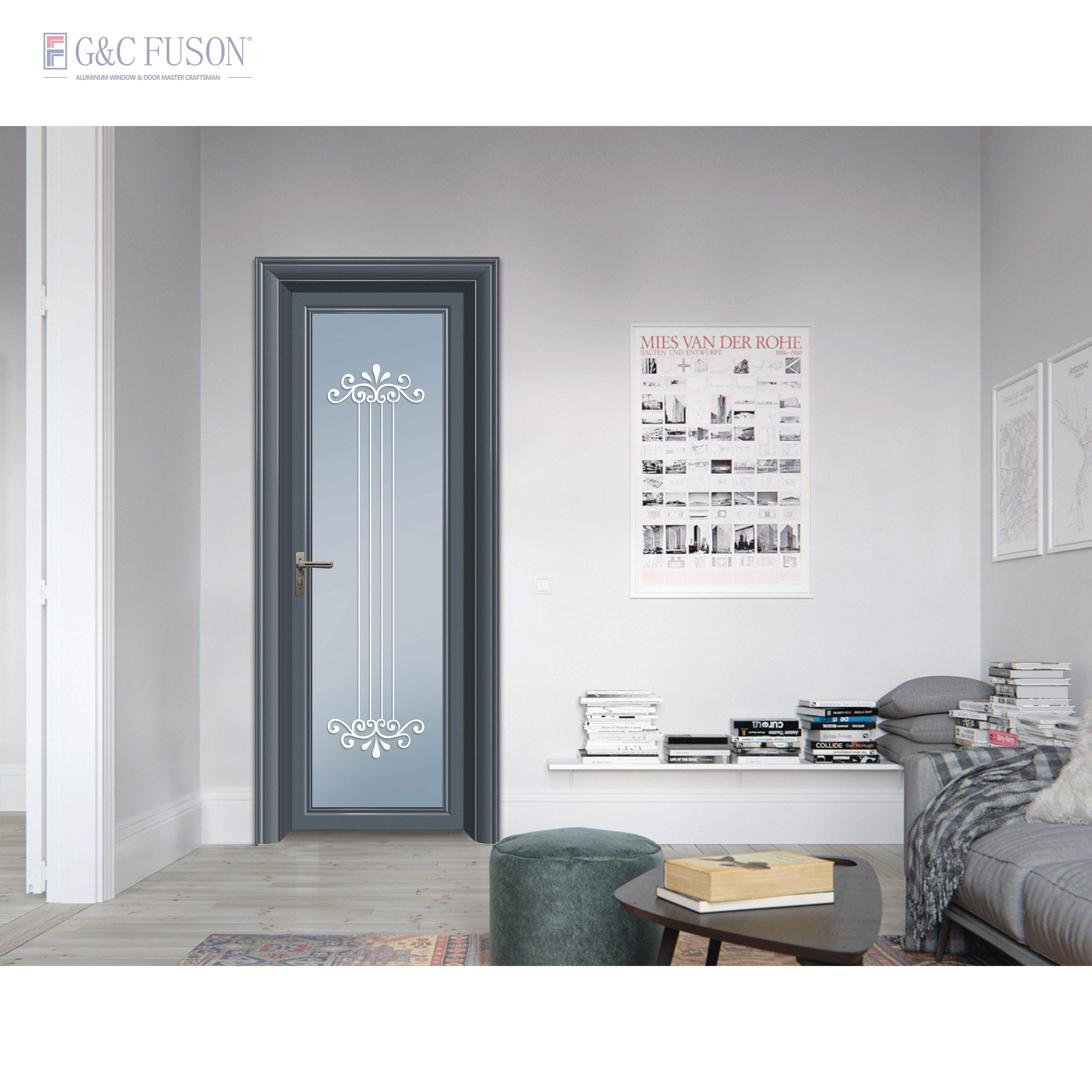 Fuson Eco-Friendly Aluminium Frame Glass Screen Hinge Door Mosquito Net Door Aluminum Screen Door