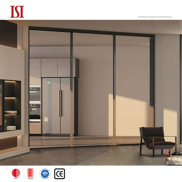 Top Brand 120 Series Modern Aluminum Sliding Glass Door Tempered Safety Glass Thermal Insulation for Bedroom Dining Bathroom