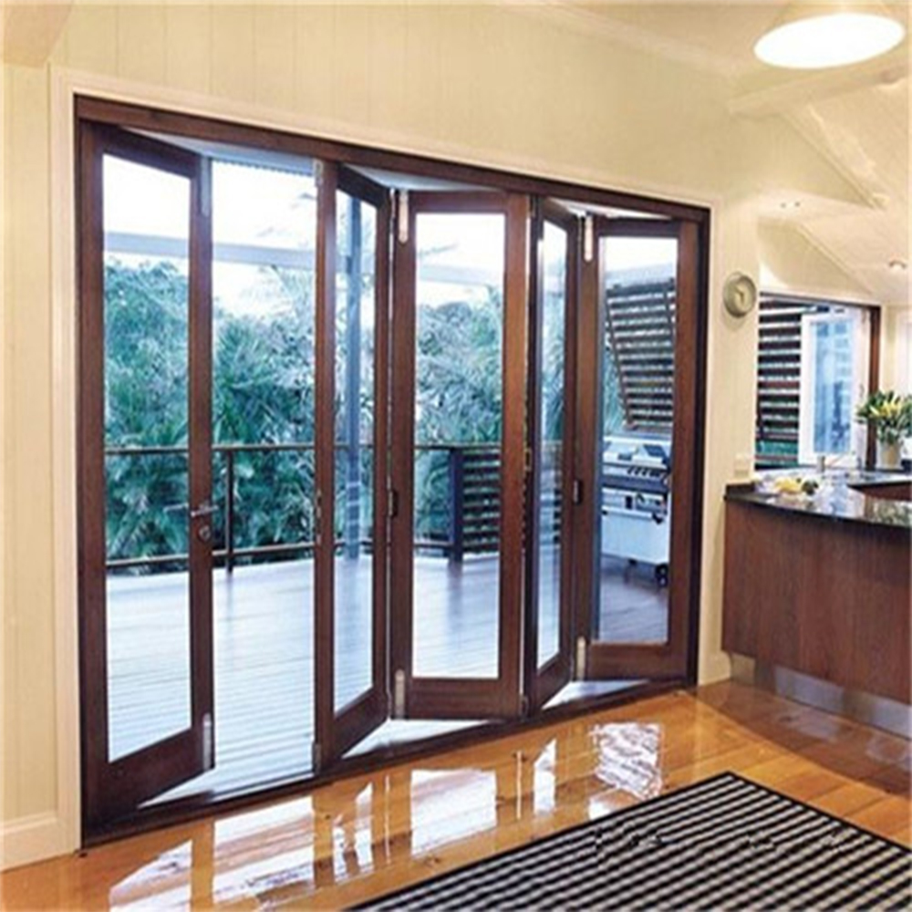 Lukliving Hot Sale Aluminum Folding Door Folding Crystal Doors