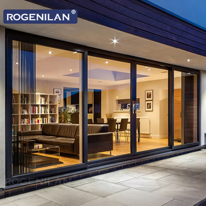 ROGENILAN Custom Aluminum Heavy Duty Double Glass Outdoor Patio Sliding Doors