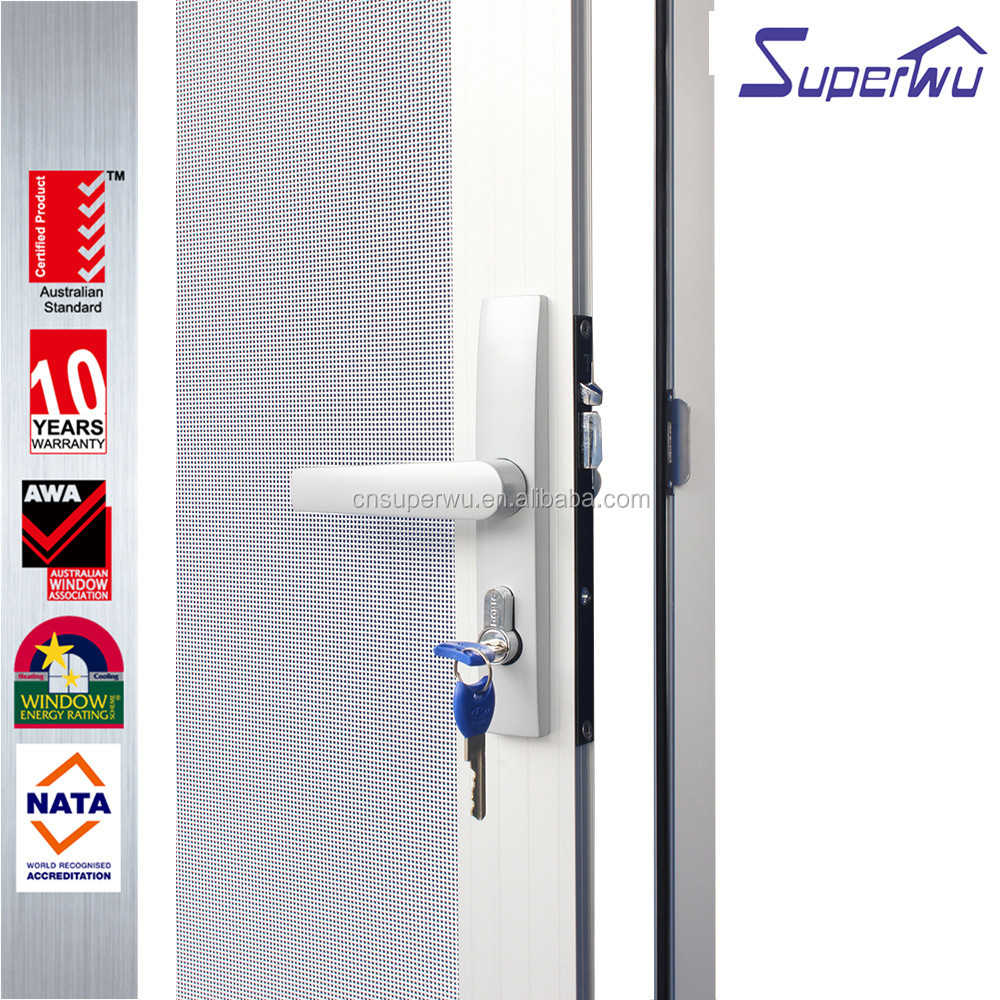 Silvery Aluminum Stainless Steel Mesh Hinged Door As Security Door