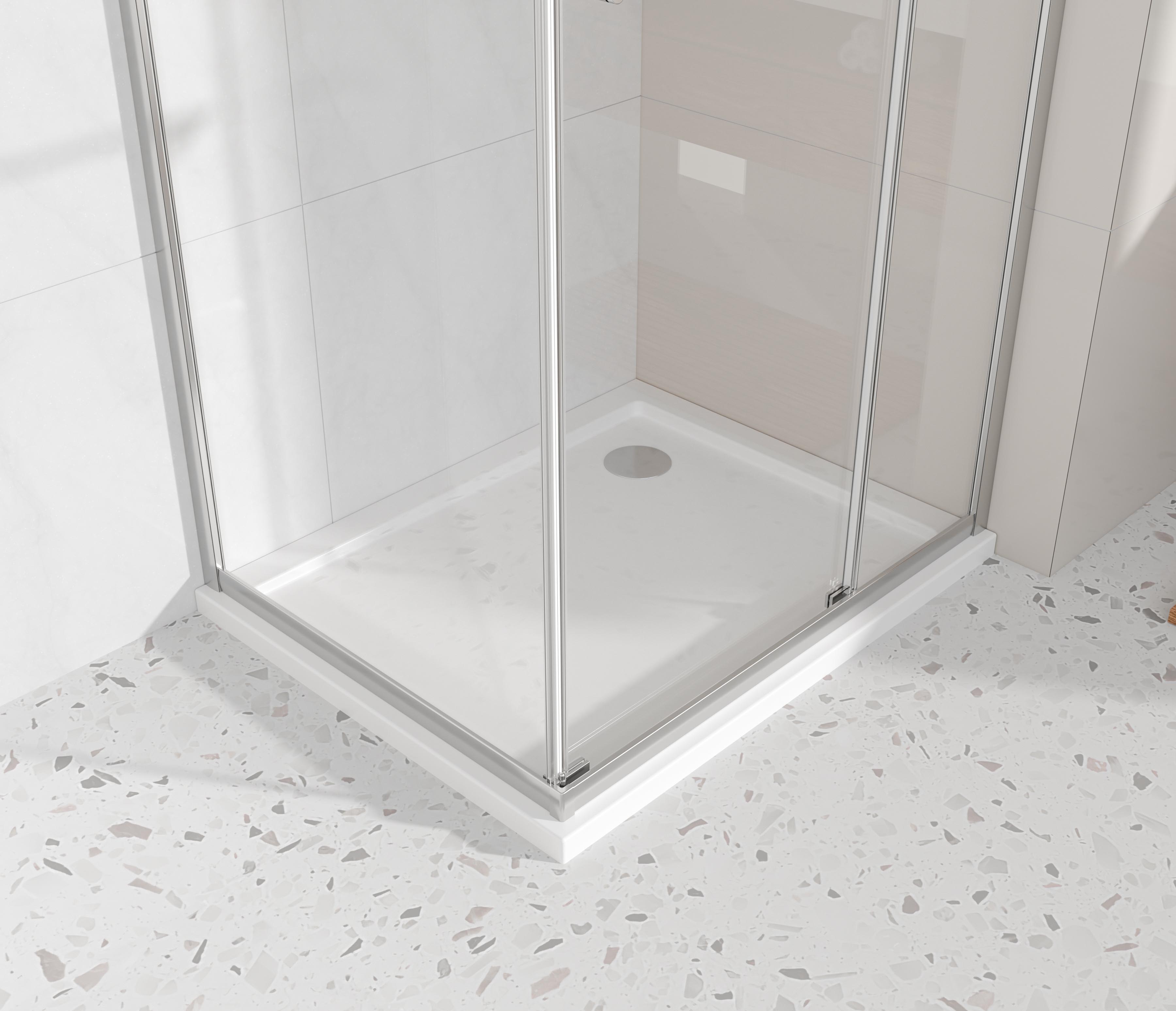 Sliding Shower Enclosure Aluminium Frame Modern Design Tempered Glass Waterproof Bathroom Door
