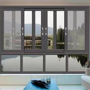Double Glazed Aluminum Sliding Doors Windows Frameless Soundproof Sliding Glass Windows
