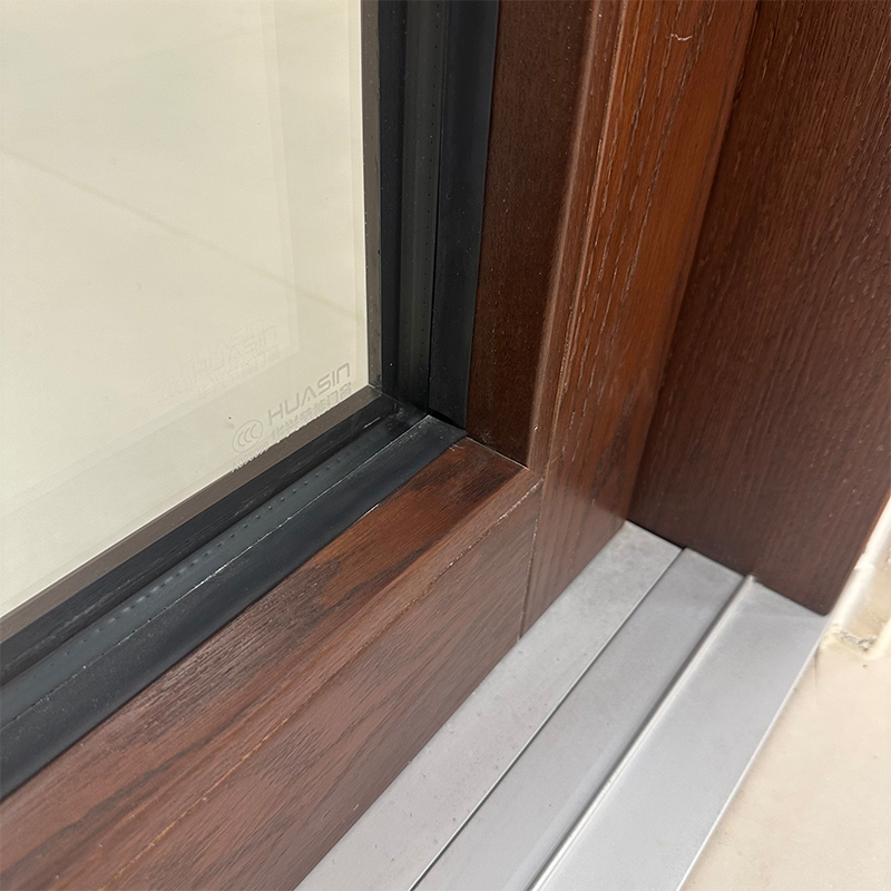 Huasin New Design Custom USA Standard 2026 Triple Glazed Red Oak Aluminum Clad Wood Doors Supplier